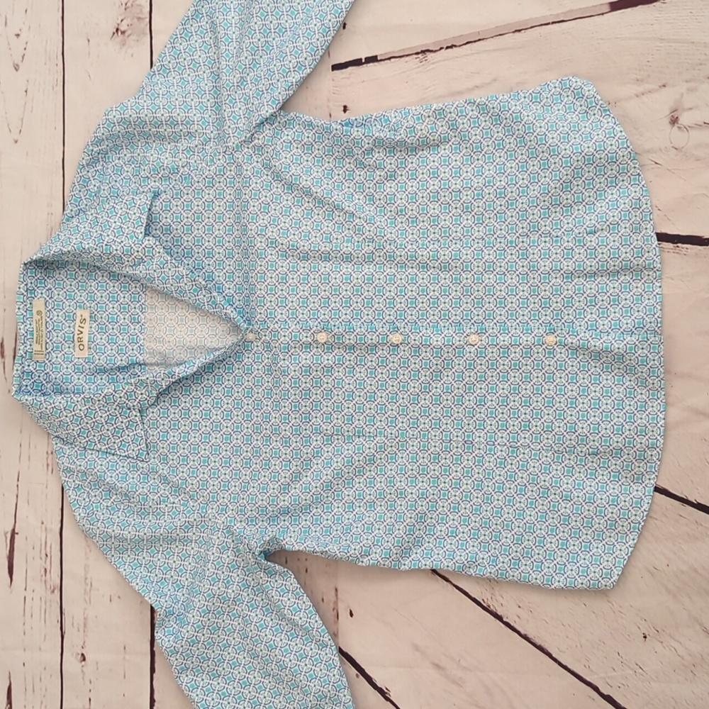 Orvis wrinkle resistant cotton button up shirt top, women size 10 - Picture 3 of 10